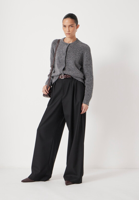 Lya Wool Blend Wide Leg Trousers