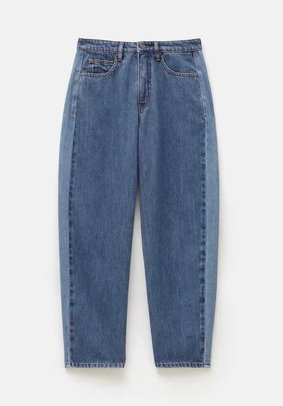 Two Tone Barrel Jean
