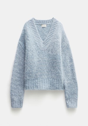 Frankie Textured V Neck Jumper
