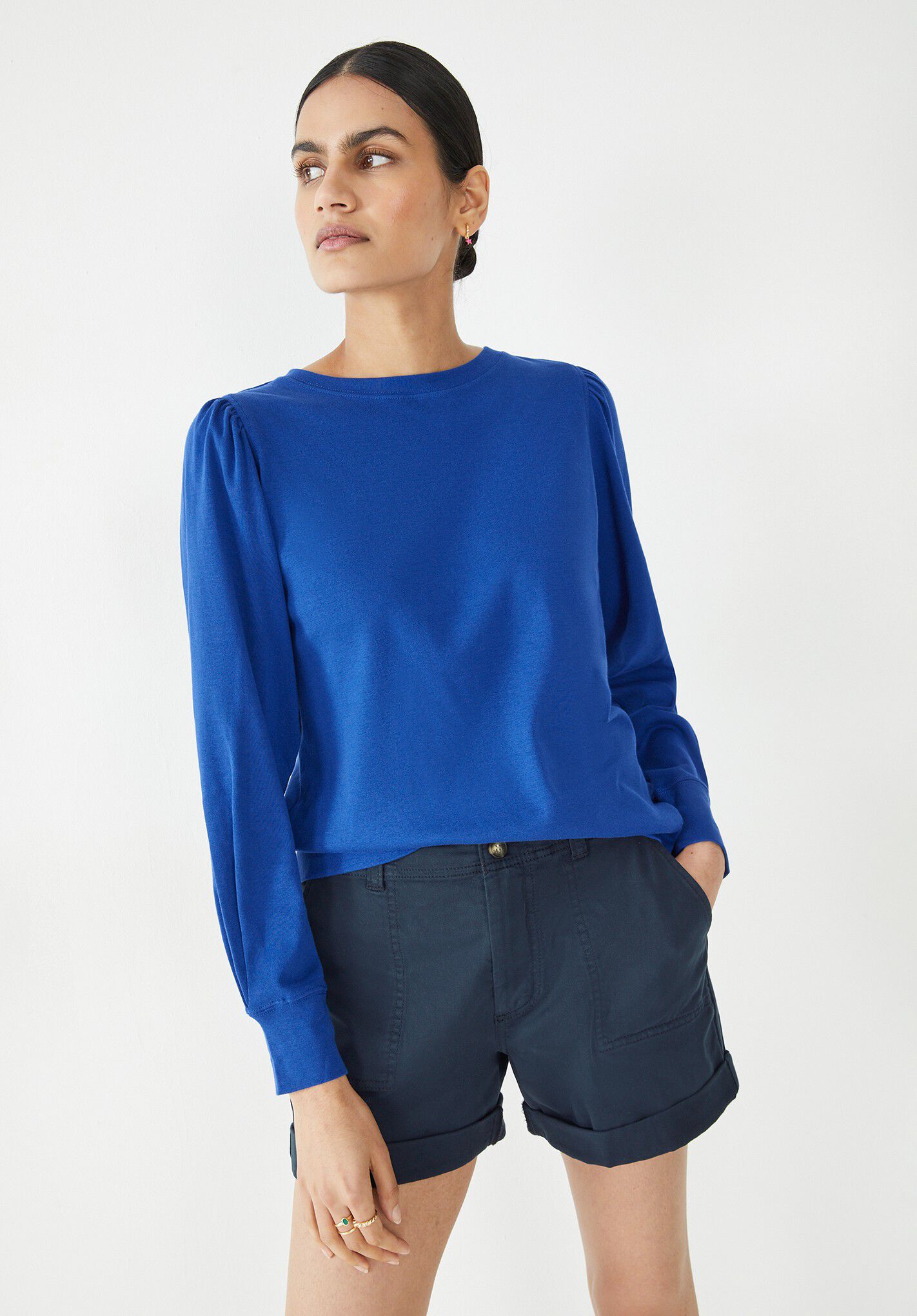 Blue puff sales sleeve top