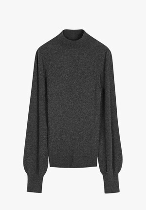 Ribbed Sleeve Roll Neck Jumper