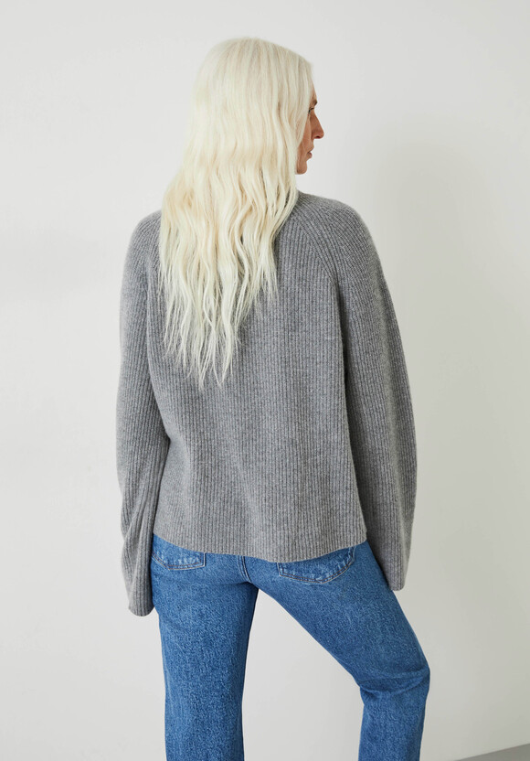 Raia Ribbed Cashmere Roll Neck Jumper