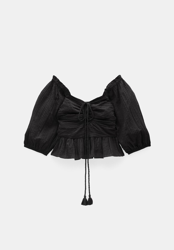 Zoe Crinkle Peplum Top