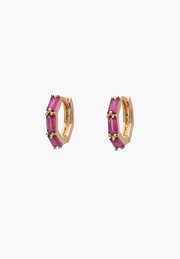 Birthstone Huggie Hoop Earrings