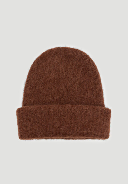 Alpaca-Blend Ribbed Beanie