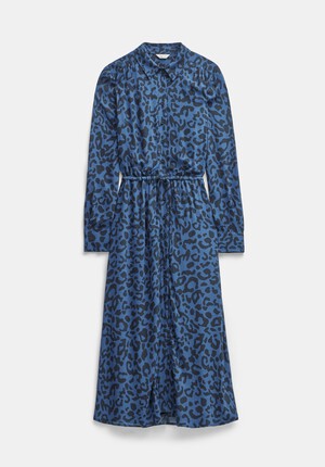 Rosey Leopard Midi Shirt Dress