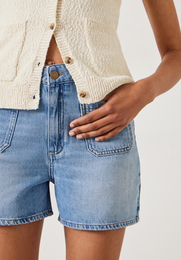 Patch Pocket Denim Shorts