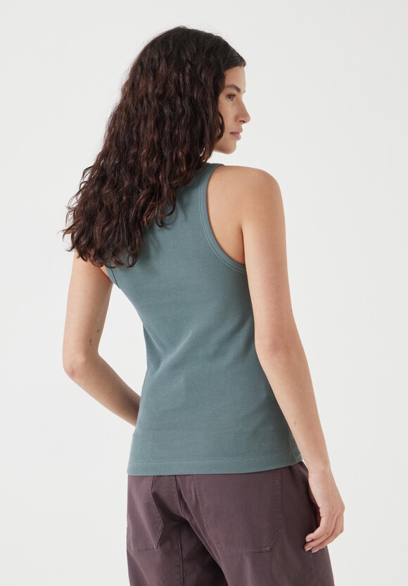 High Neck Ribbed Vest