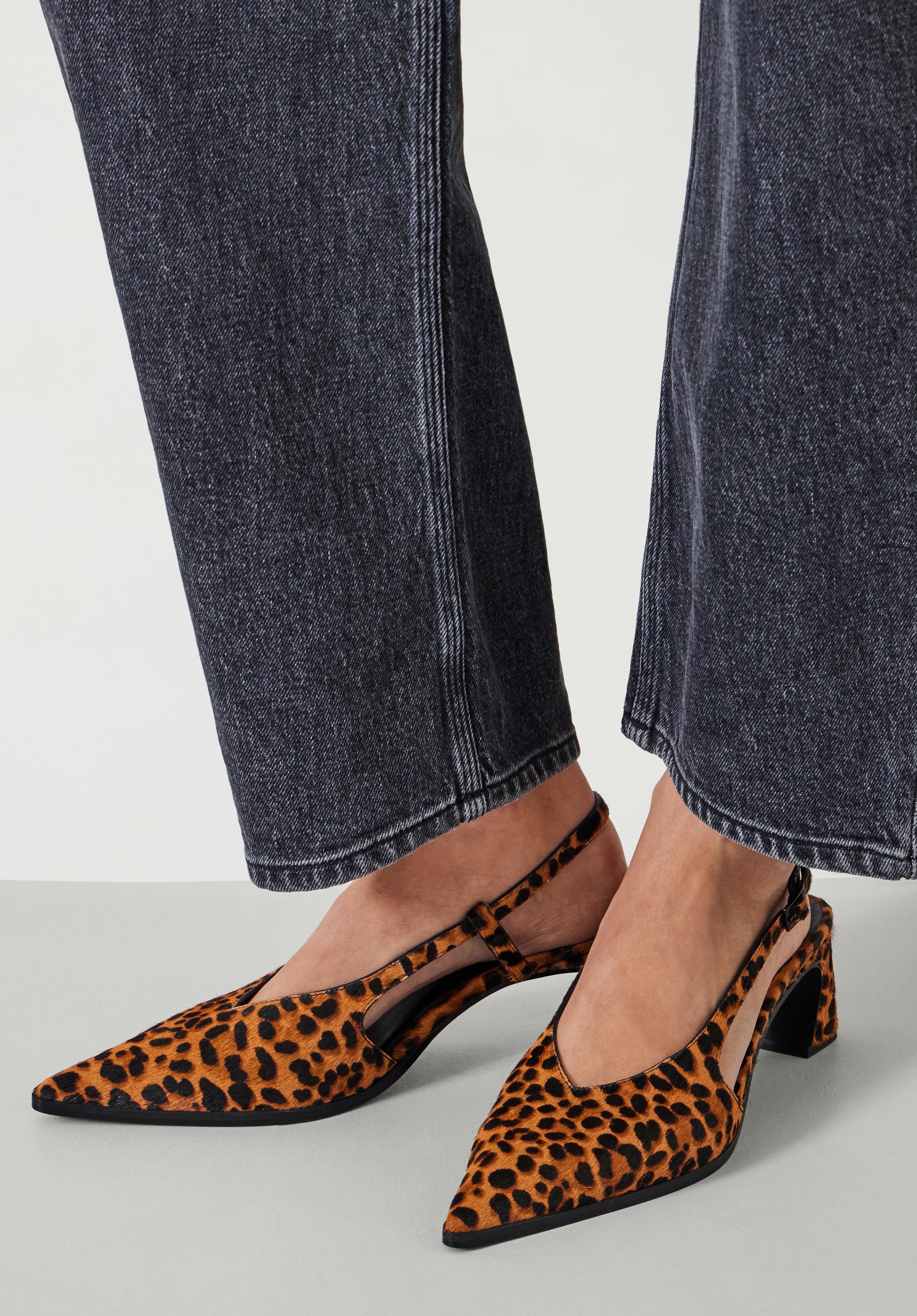 Leopard print slingback heels online