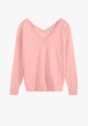 Linen-Blend V-Neck Jumper