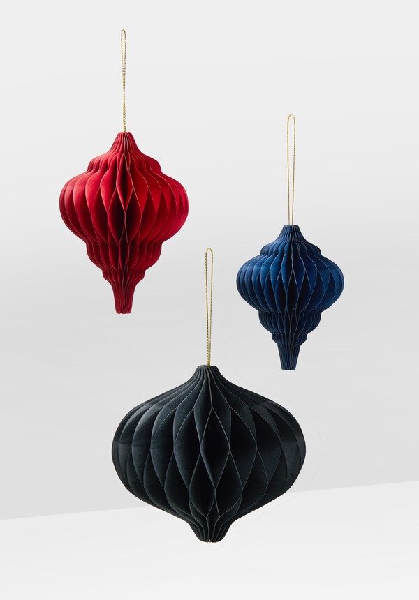 Set Of Three Paper Decorations