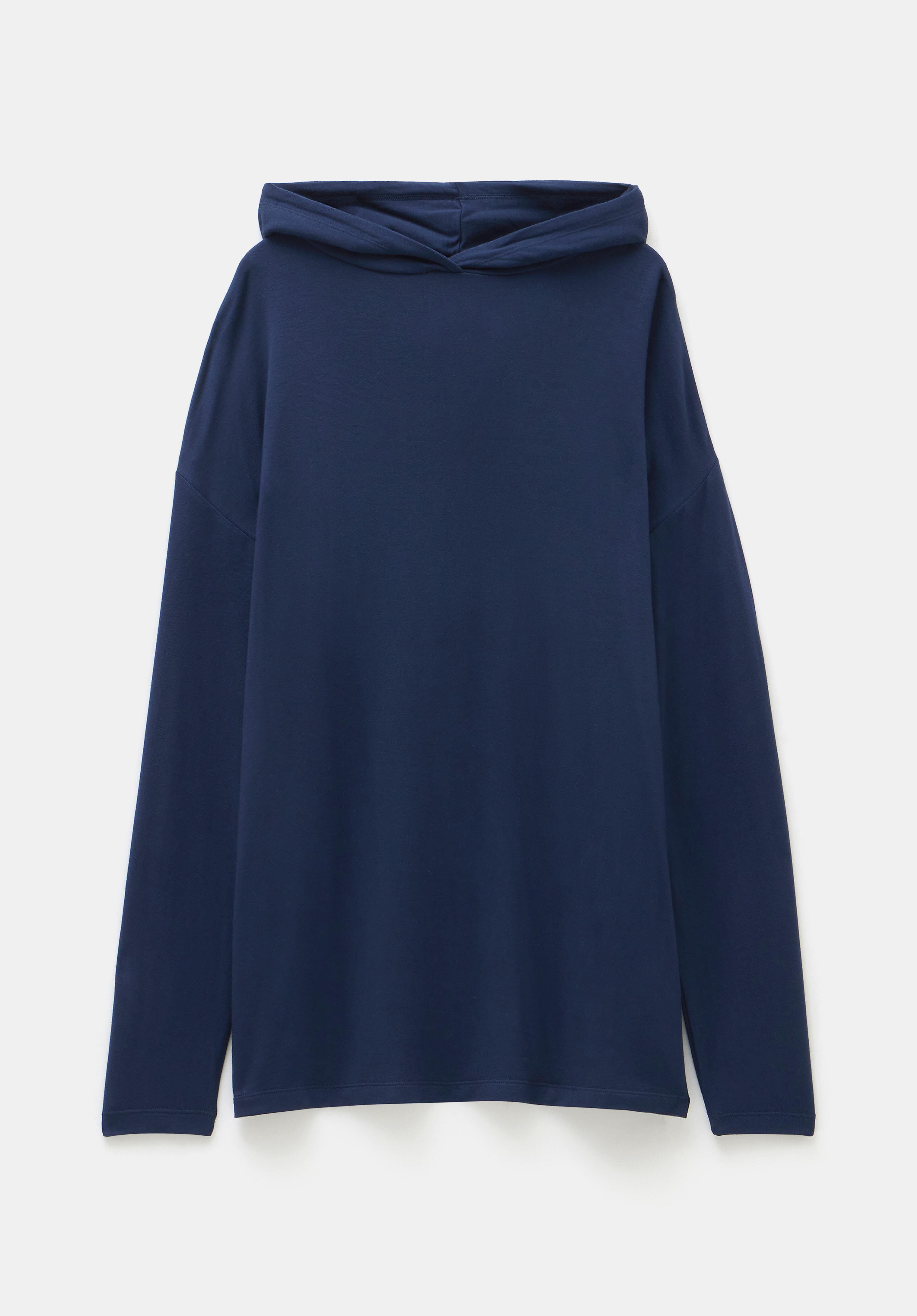 Orla Lightweight Oversized Longline Hoodie Midnight Navy hush