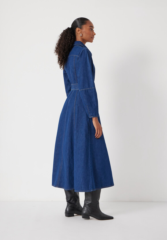 Denim Long Sleeve Midi Dress