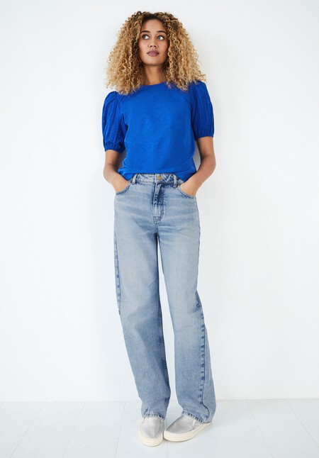 Tina Broderie Puff Sleeve Tee