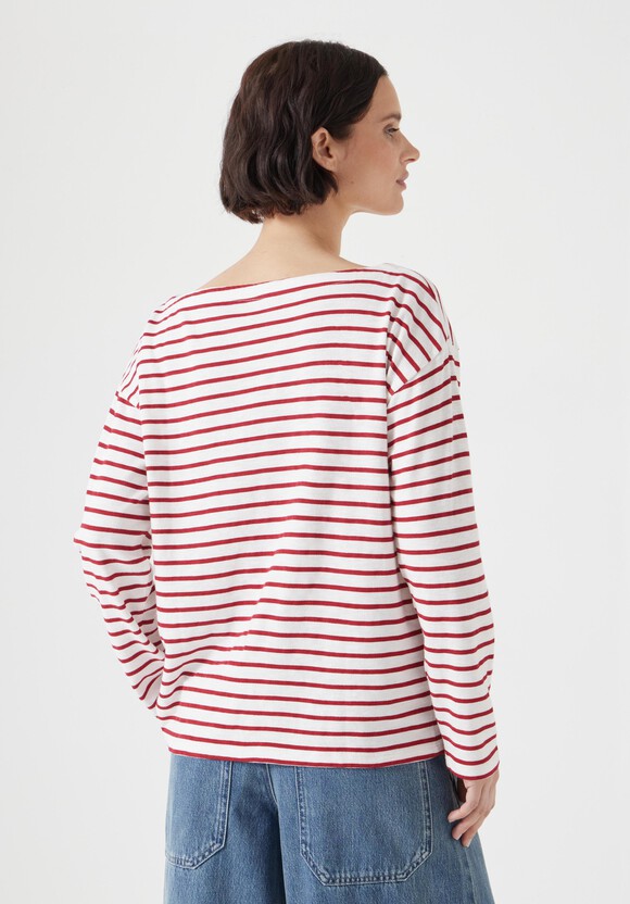 Slash Neck Stripe Top