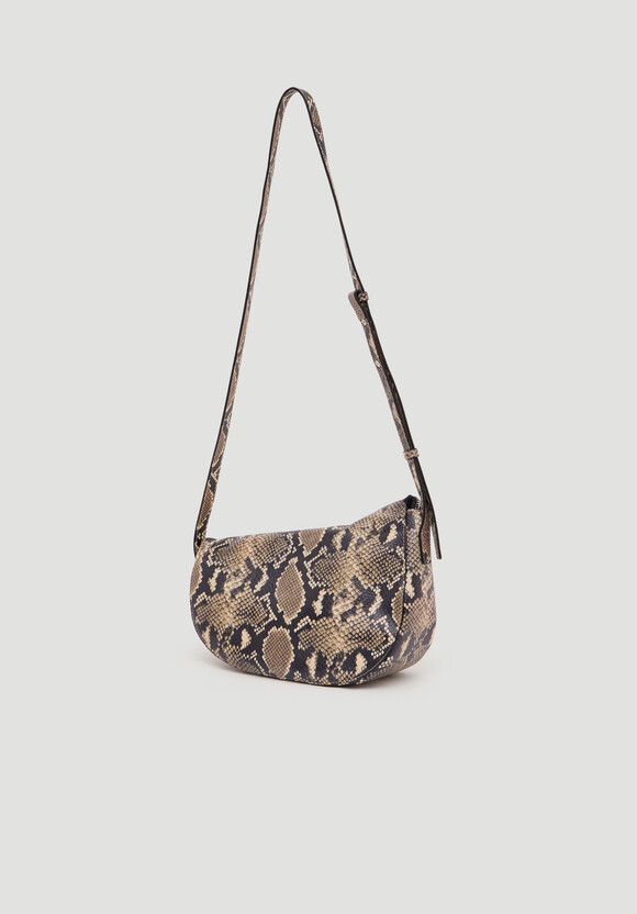 Zippy Crescent Leather Crossbody Bag