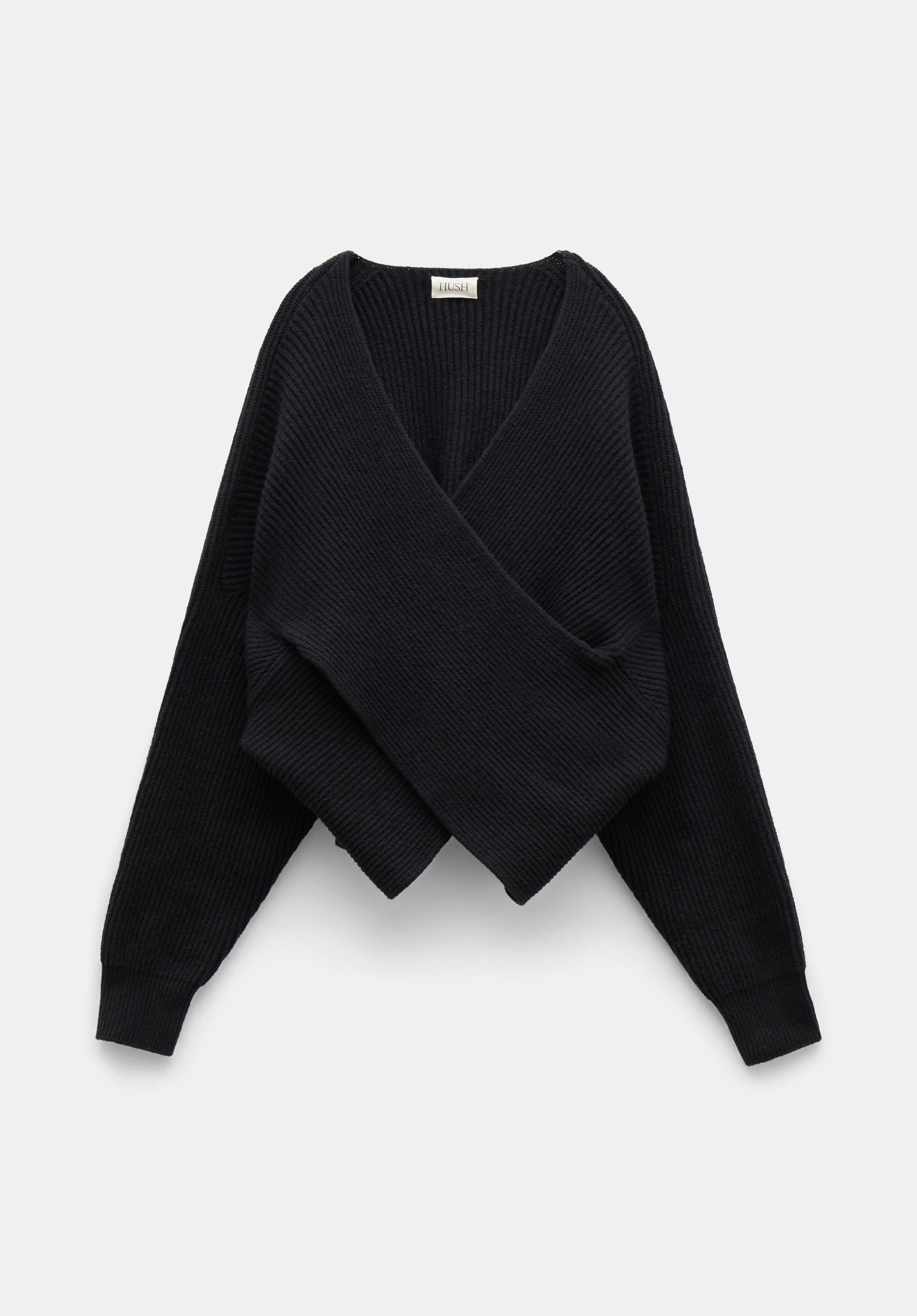 Bronte Cross Front Knit Jumper Black hush