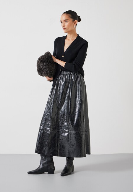 Crackled Patent Skirt