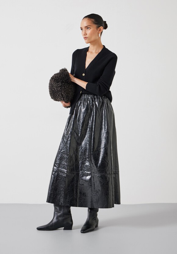 Crackled Patent Skirt
