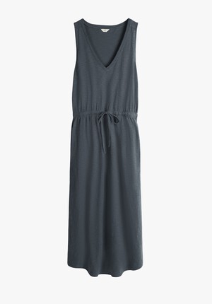 V-Neck Midi Jersey Dress