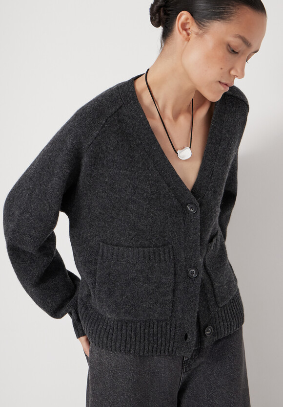 Daisy Merino Wool V Neck Cardigan
