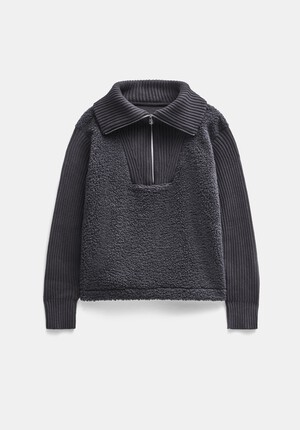 Borg and Knit Sweatshirt