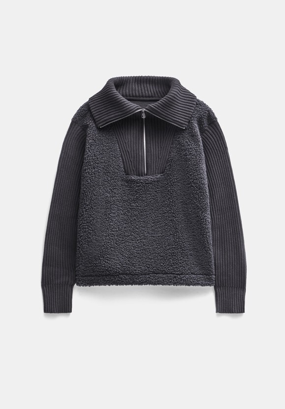 Borg and Knit Sweatshirt