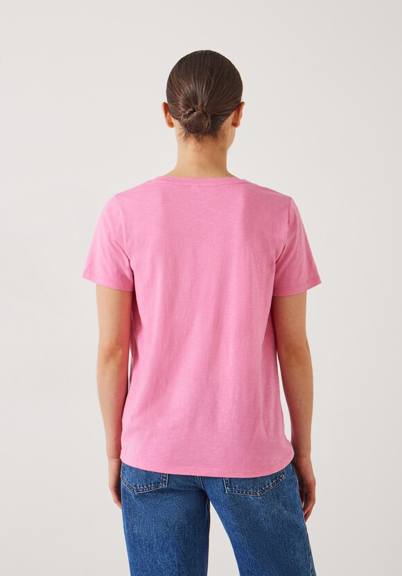 Hari Scoop Neck Cotton Slub T-Shirt