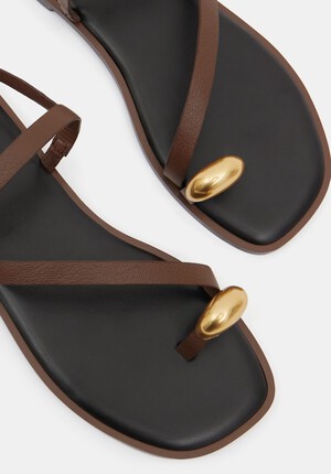 Metal Detail Flat Sandals