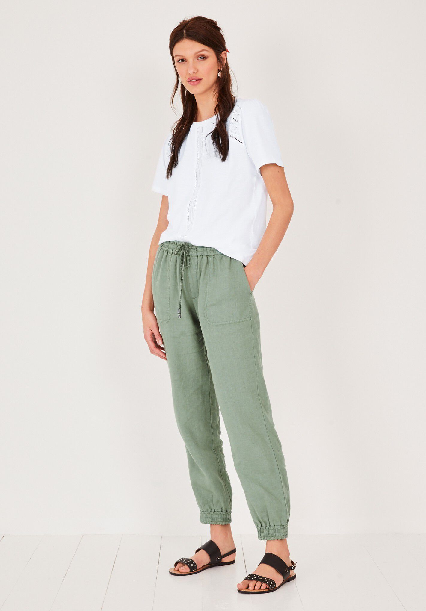 Hush cropped linen joggers clearance