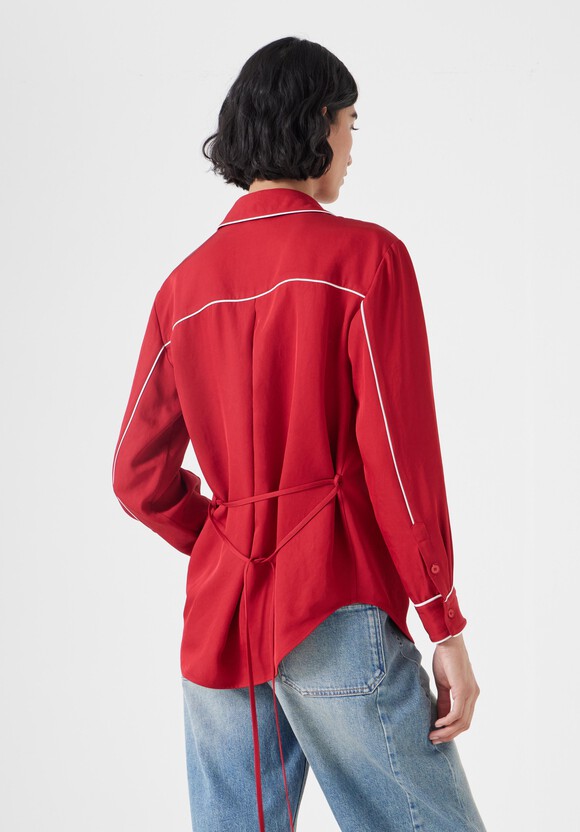 Kinsey Long Sleeve Piping Detailed Shirt