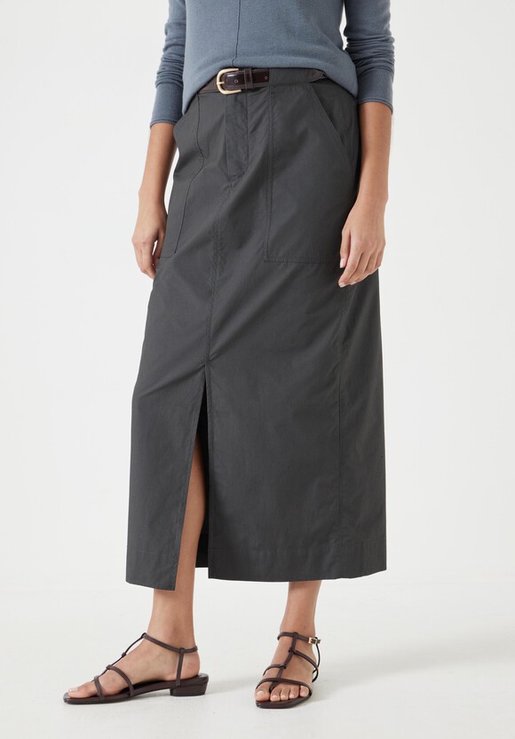 Lightweight Cotton Column Midi Skirt