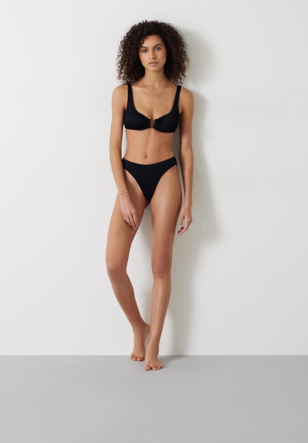 Heidi High Leg Rib Bikini Bottoms