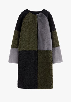 Patchwork Faux Fur Coat