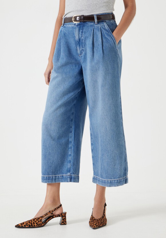 Lya Denim Pleated Culottes