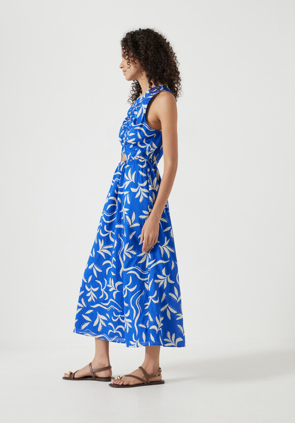 Front Gathered Cotton Dress
