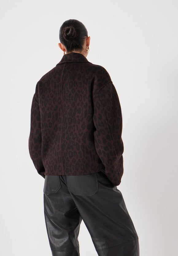 Pure Wool Leopard Double Faced Jacket