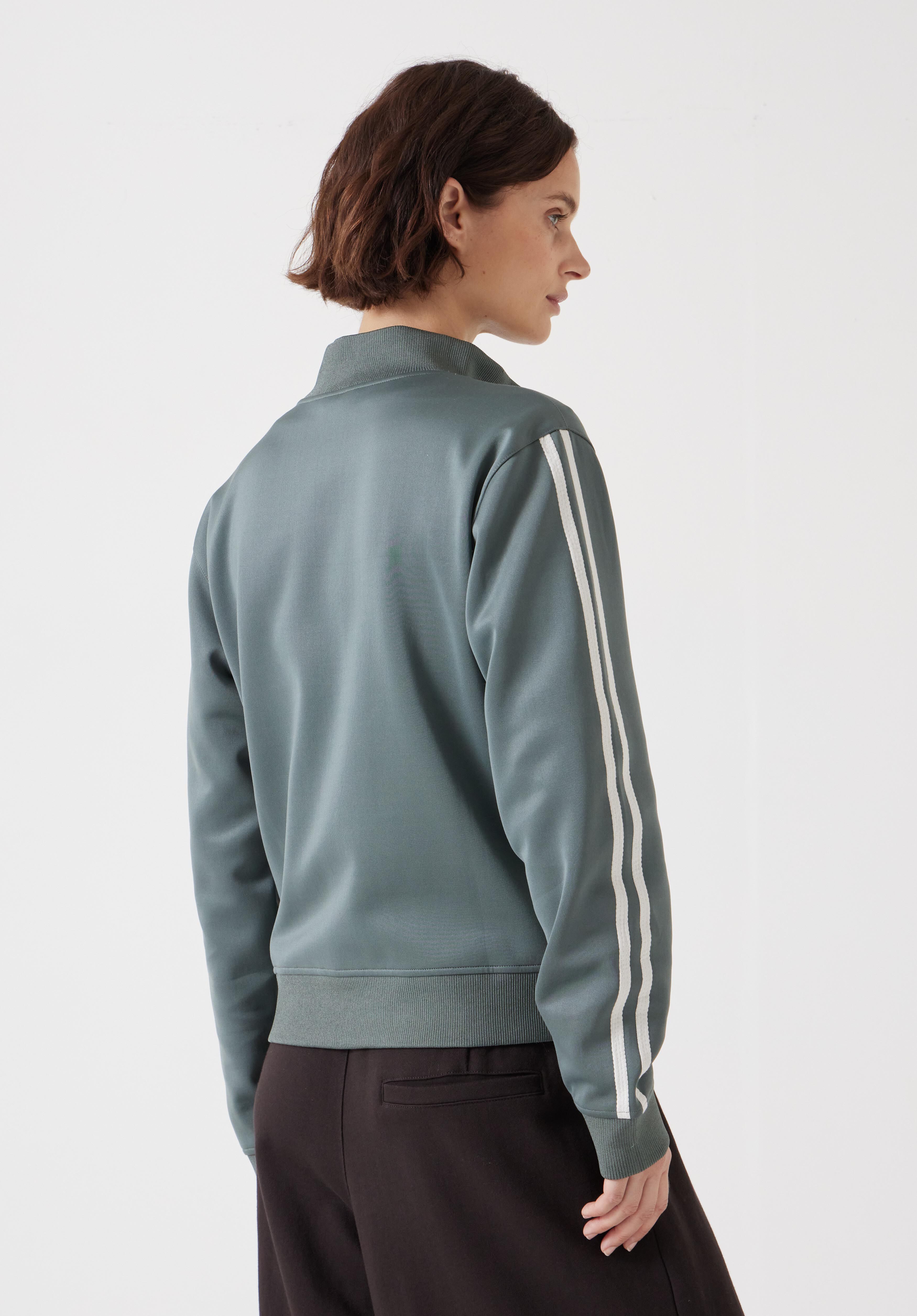 Zanna Side Stripe Zip Through Sweatshirt | Sage Green | hush Zanna Side Stripe Zip Through Sweatshirt | Sage Green | hush