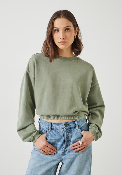Rye Cropped Bubblehem Sweatshirt
