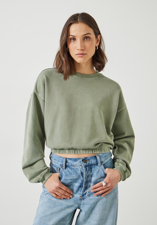 Rye Cropped Bubblehem Sweatshirt