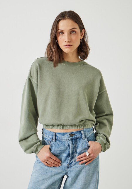 Rye Cropped Bubblehem Sweatshirt