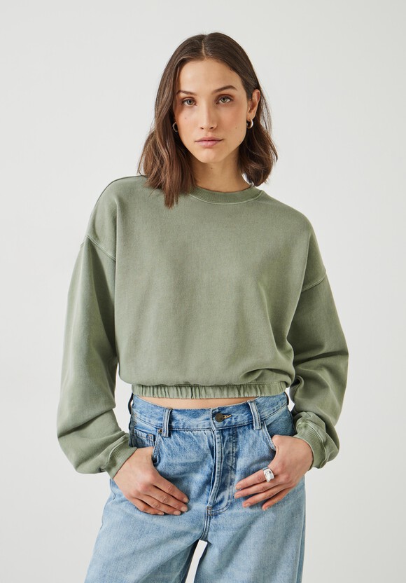 Rye Cropped Bubblehem Sweatshirt