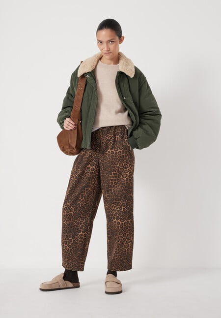 Jack Barrel Leg Pull On Cotton Trousers