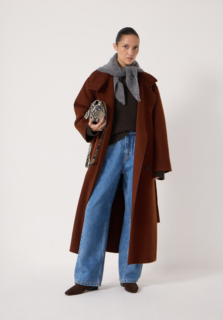 Pure Wool Double Faced Belted Coat