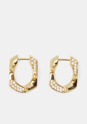 Luv AJ Pave Cuban Link Earring