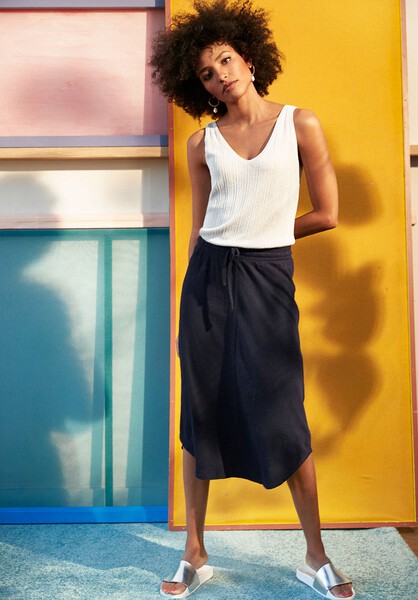 Cotton-Jersey Midi Skirt