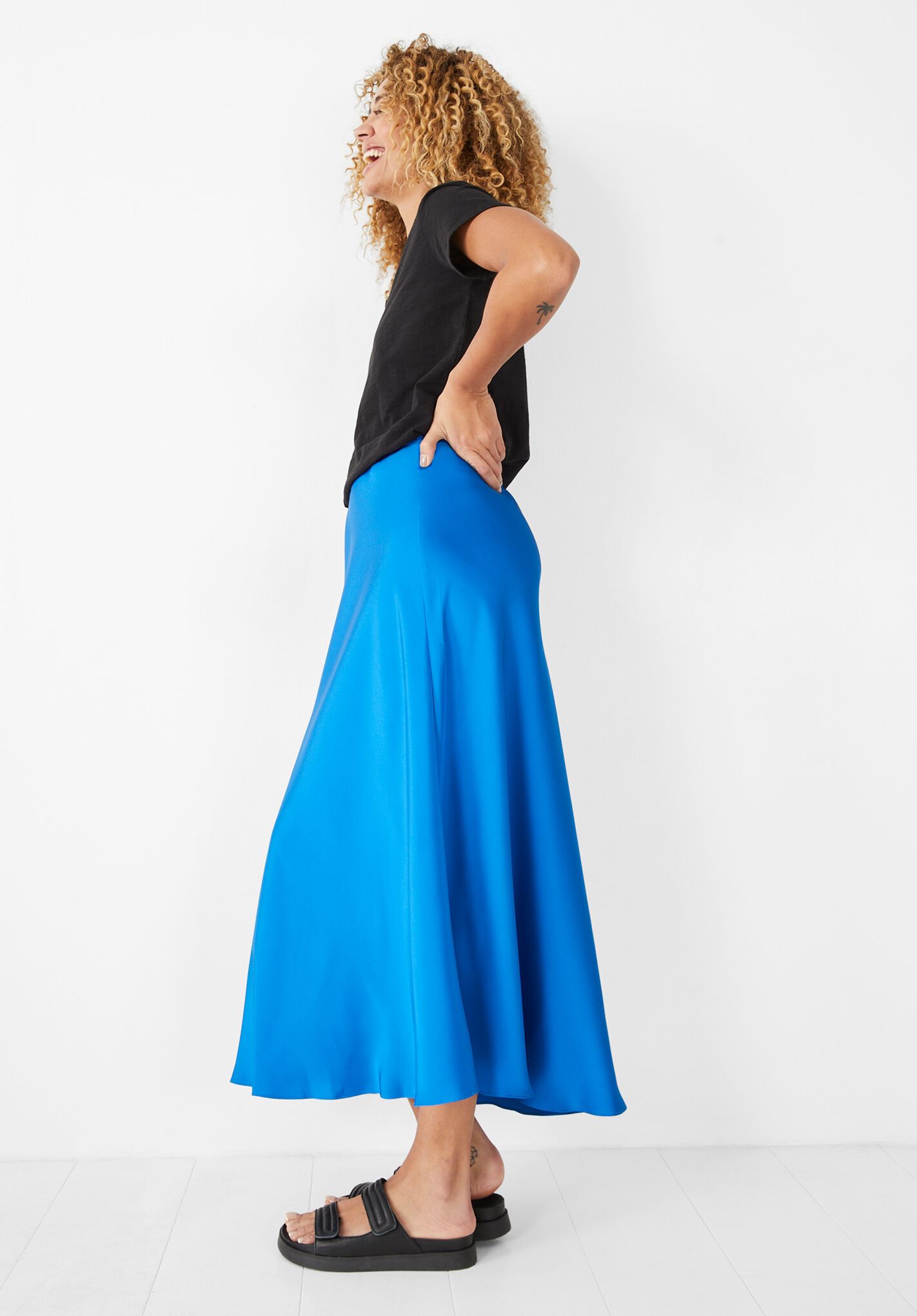 Aline satin clearance maxi skirt