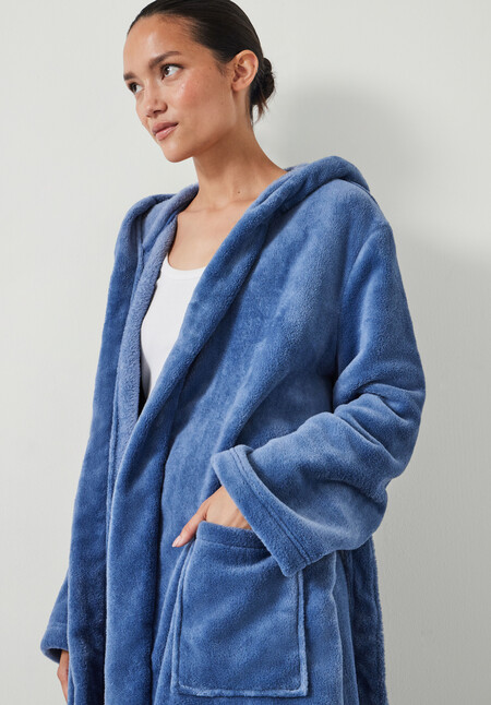 Fluffy Hooded Dressing Gown