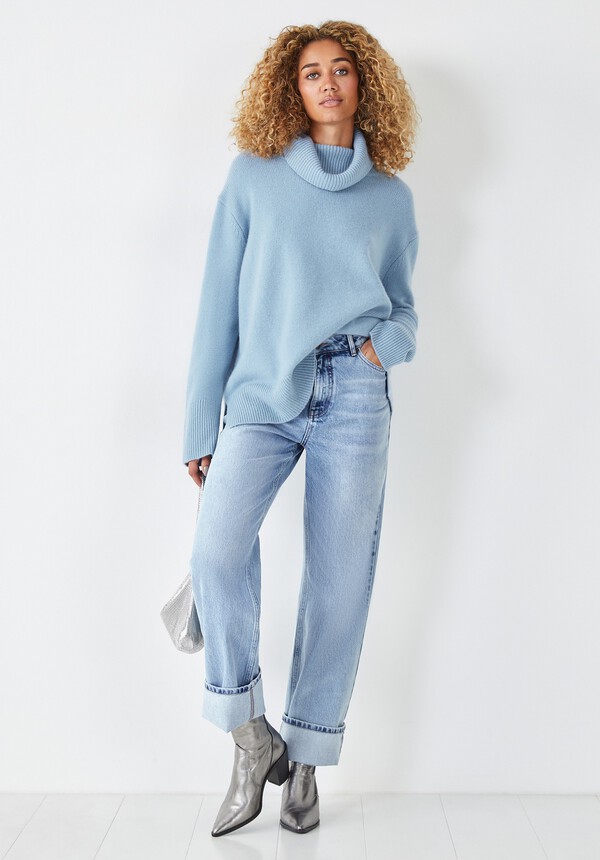 Cashmere Chunky Roll Neck Jumper