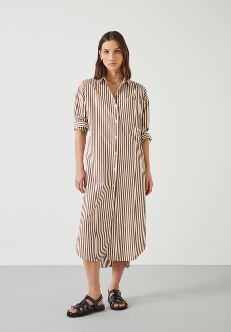 Sahra Midi Stripe Shirt Dress